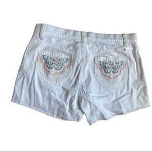 L.e.i. Girls size 14 white shirts butterflies embroidered on back pockets, pink